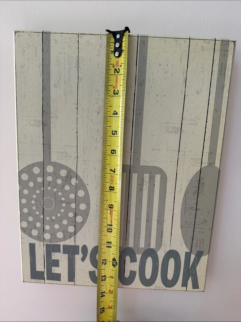 LETS COOK WOODEN WALL DECOR ART KITCHEN COOKING